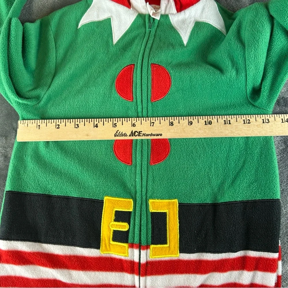 Cat & Jack Unisex Size 5 Elf One-Piece Fleece‎ Sleepwear Zip-Up Pajama with Hood